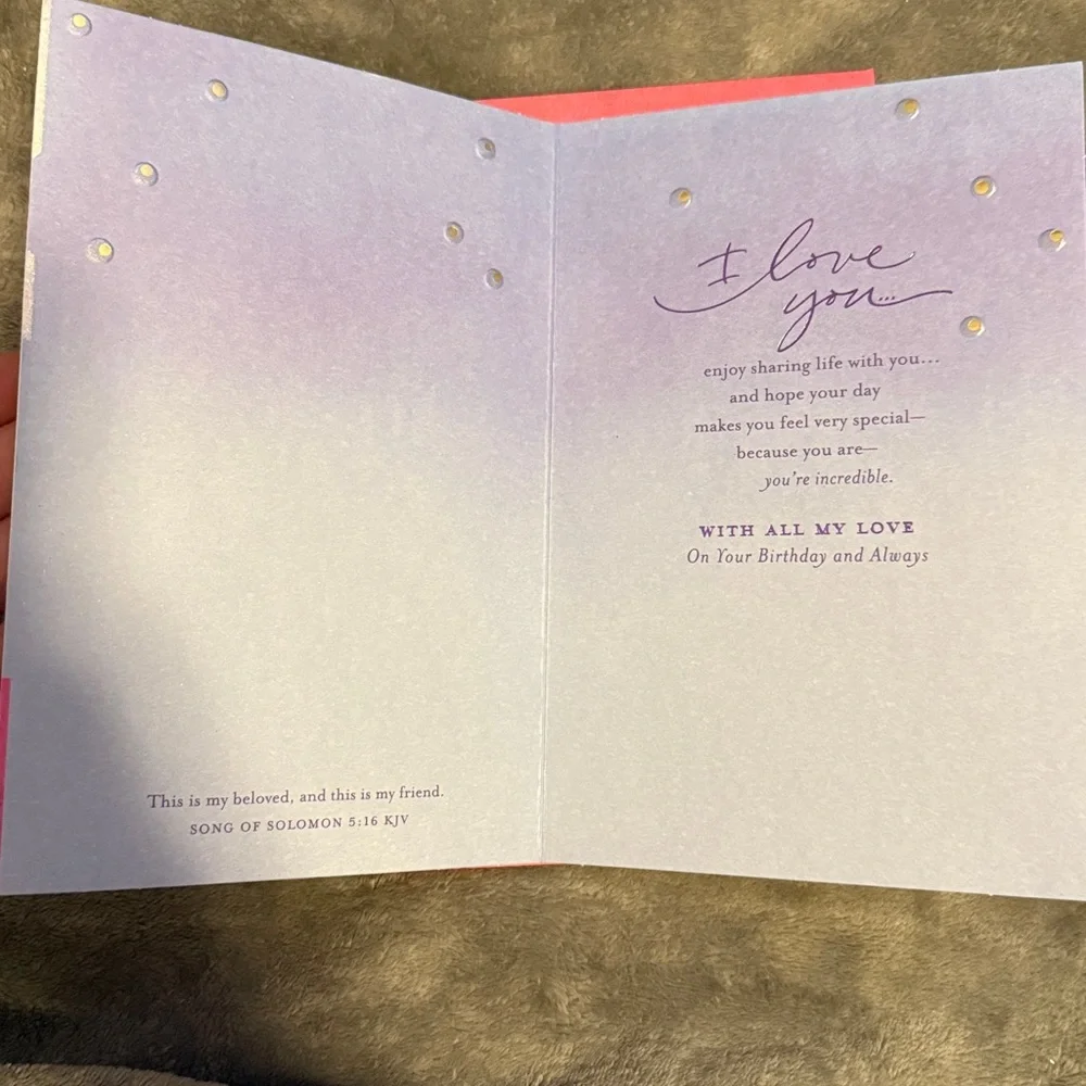 🌻 Bundle of 2 Hallmark and DaySpring Happy Birthday To My Wife Cards